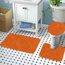 Orange bath discount mats and towels